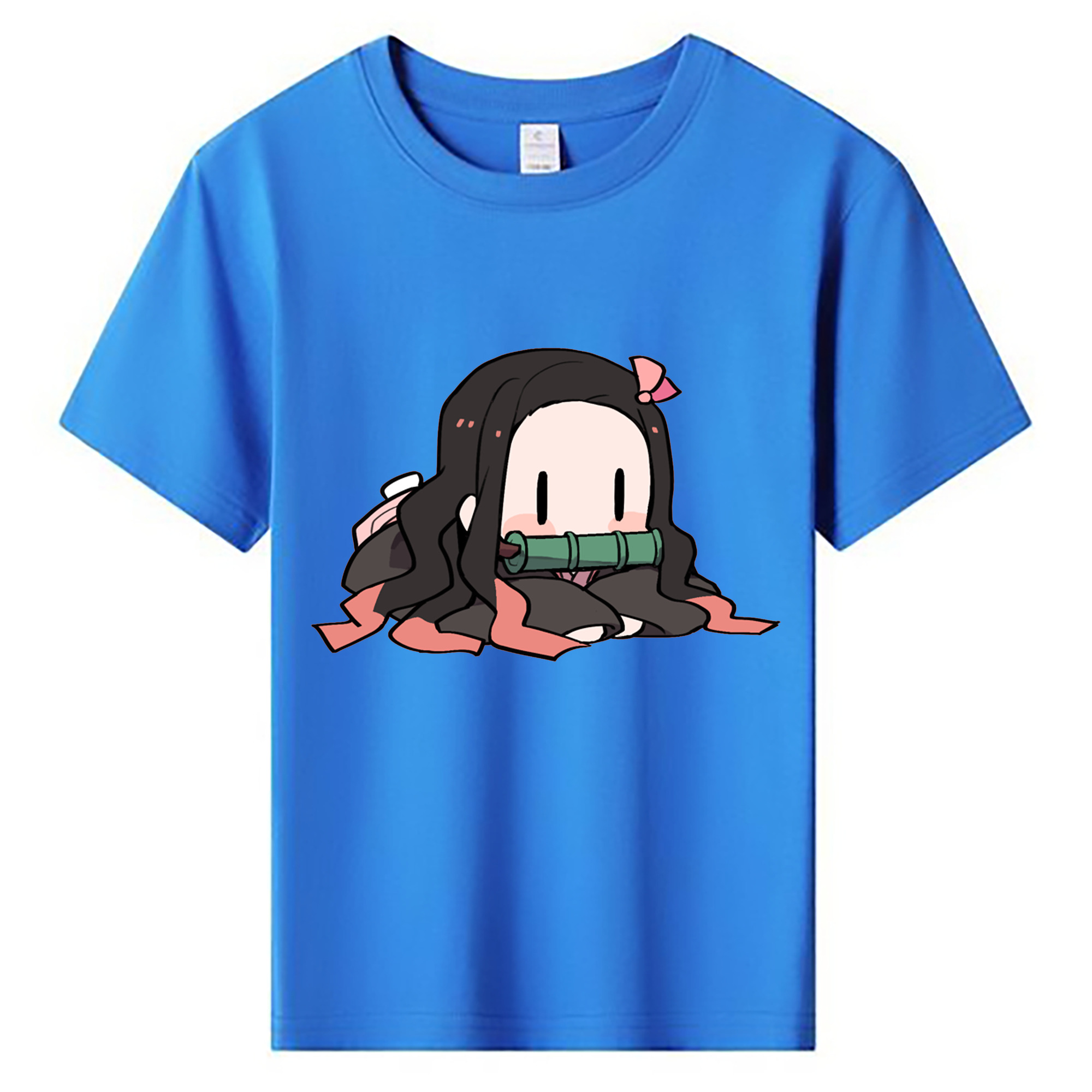 （画像用） 鬼滅の刃（きめつのやいば）竈門 禰󠄀豆子／かまど ねずこ Kamado Nezuko 綿100％キッズTシャツ（フロントプリント）